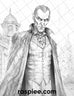 50 Count Dracula Grayscale Coloring Pages Printable for Adults, PDF Fi