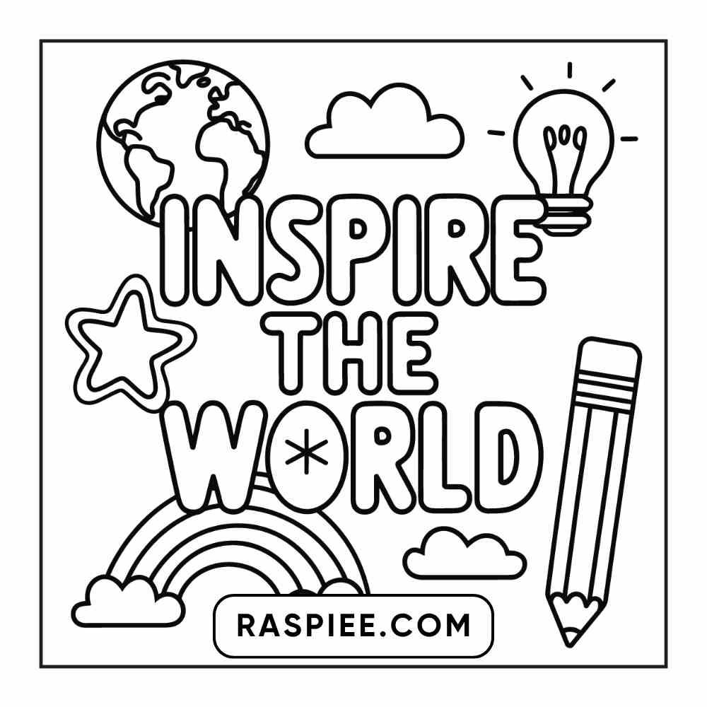 78 Bold and Easy Inspirational Words Coloring Pages Printable PDF Instant Download - RASPIEE