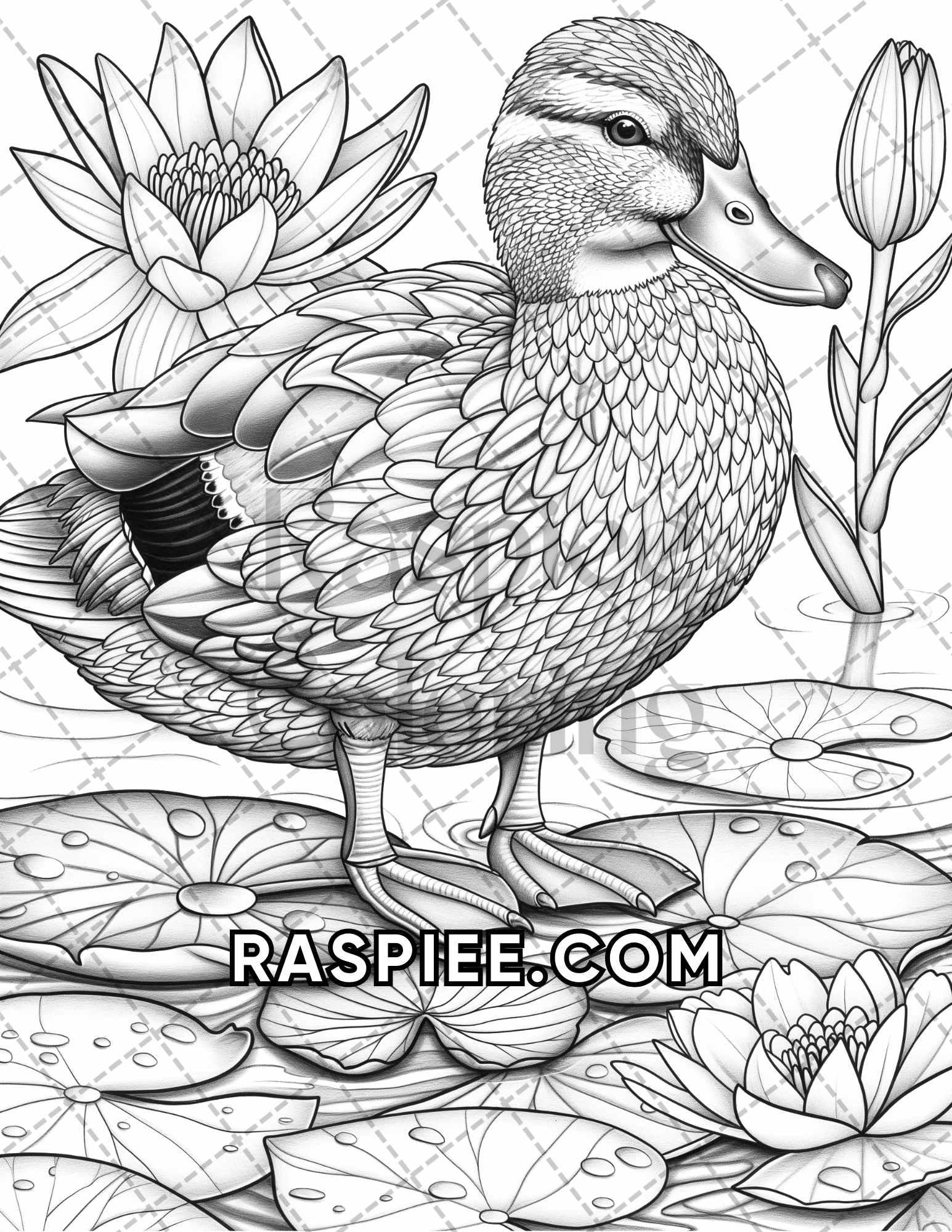 75 Animals in Flowers Grayscale Adult Coloring Pages Printable PDF Instant Download - RASPIEE