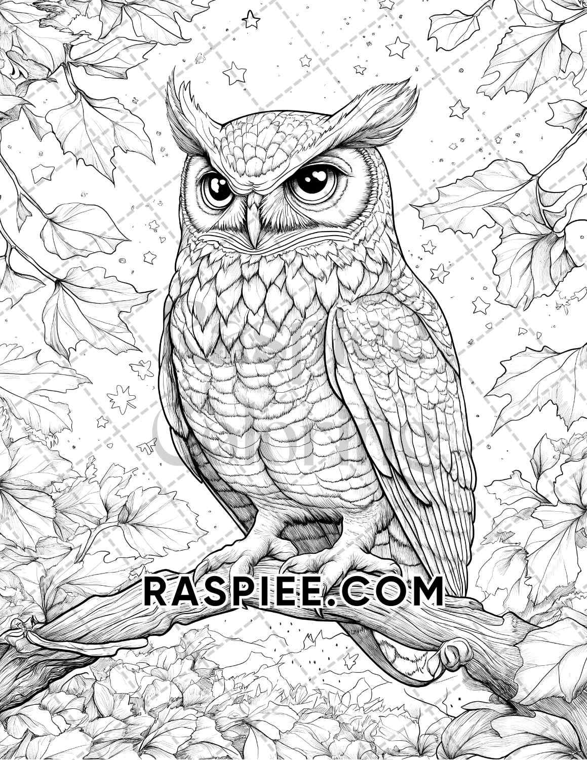 Hello Autumn Adult Coloring Pages Printable PDF Instant Download - RASPIEE