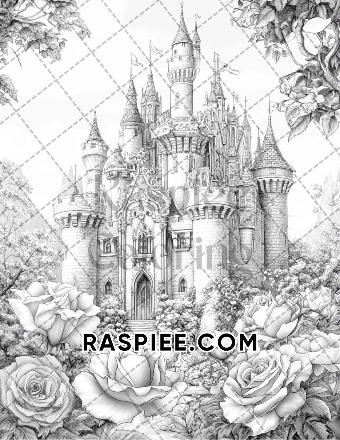 Fantasy Flower Houses Adult Coloring Pages Printable PDF Instant Download