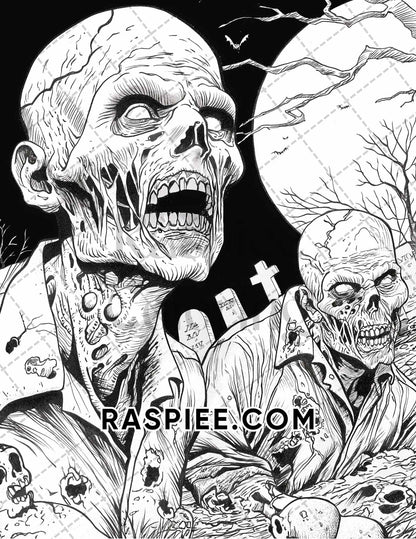 Freak Of Horror Halloween Adult Coloring Pages Printable PDF Instant Download