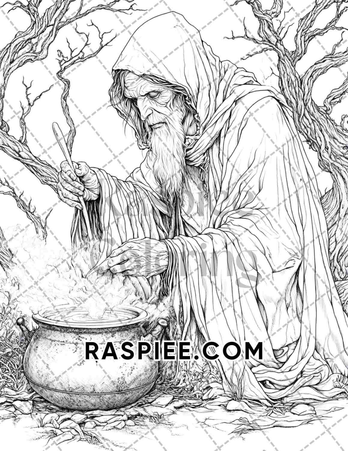 Nightmarish Creatures Halloween Adult Coloring Pages Printable PDF Instant Download