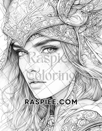 Enchanted Witches Adult Coloring Pages Printable PDF Instant Download - RASPIEE