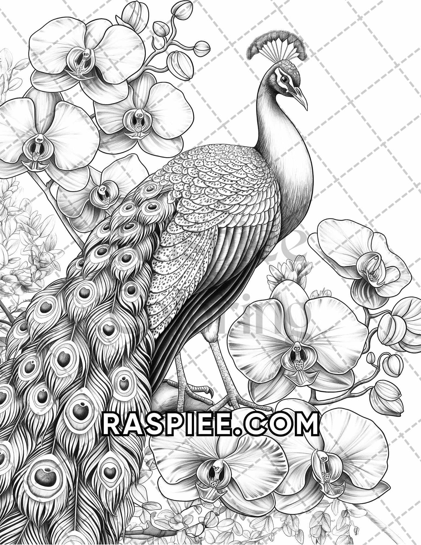 75 Animals in Flowers Grayscale Adult Coloring Pages Printable PDF Instant Download - RASPIEE