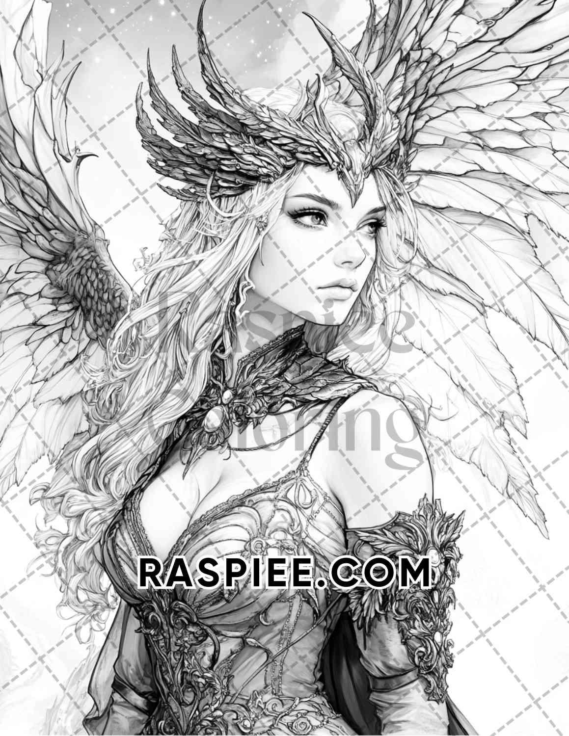 Enchanted Witches Adult Coloring Pages Printable PDF Instant Download - RASPIEE