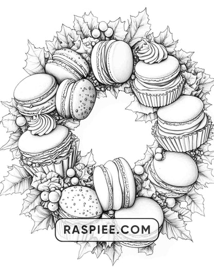 72 Christmas Wreaths Adult Coloring Pages - RASPIEE