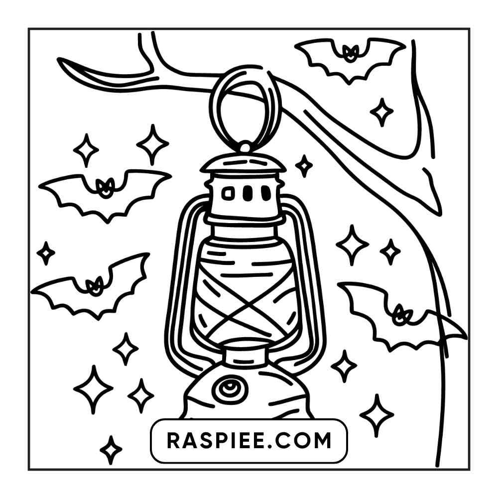 100 Bold and Easy Cute Halloween Coloring Pages Printable PDF Instant Download - RASPIEE