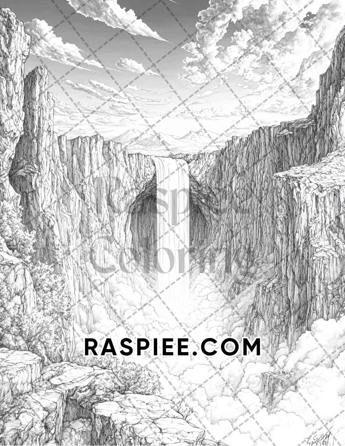 Surreal World Adult Coloring Pages Printable PDF Instant Download