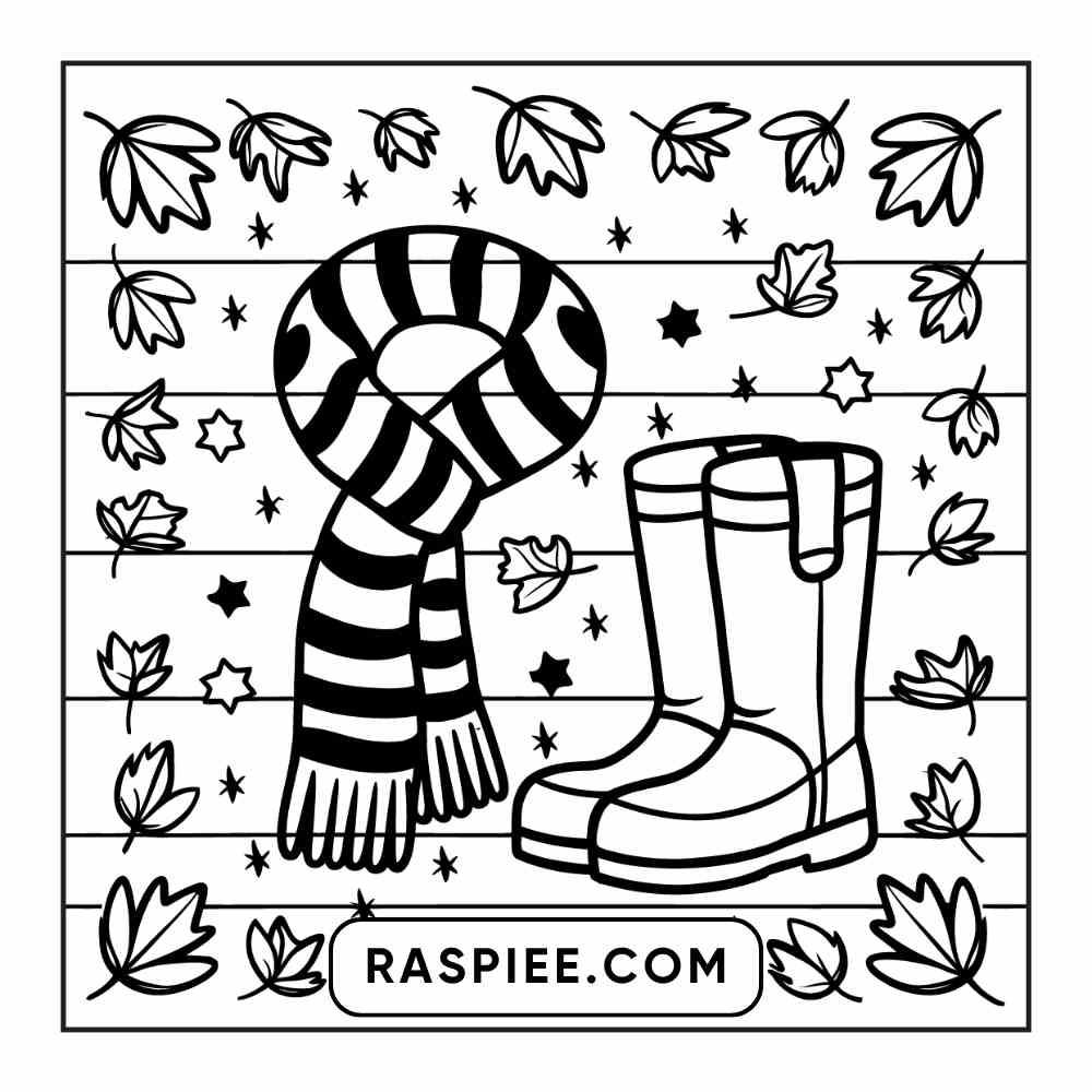 114 Cozy Autumn Bold & Easy Coloring Pages PDF Printable Instant Download - RASPIEE