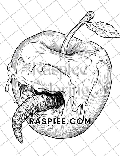 Spooky Desserts Halloween Adult Coloring Pages Printable PDF