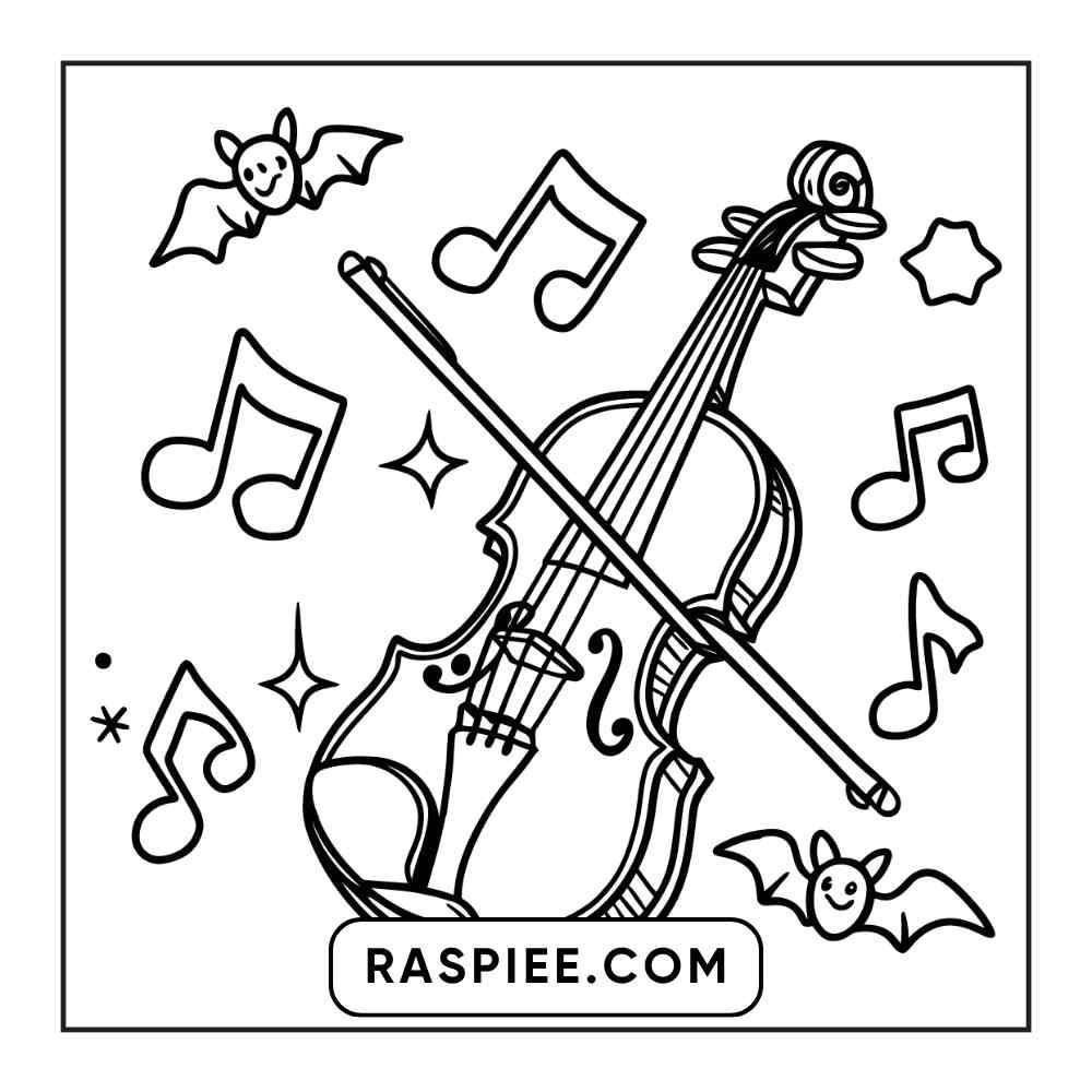 100 Bold and Easy Cute Halloween Coloring Pages Printable PDF Instant Download - RASPIEE