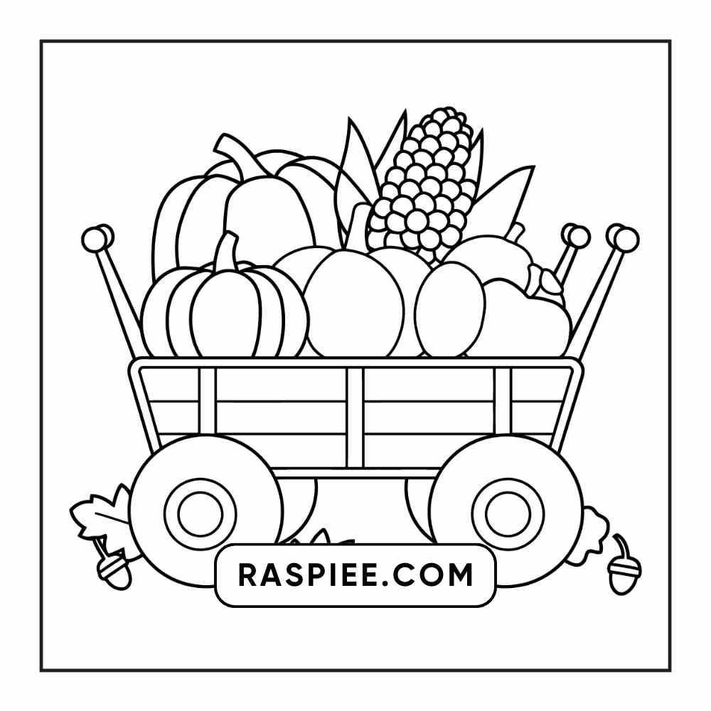 76 Bold and Easy Fall Vibes Coloring Pages Printable PDF Instant Download - RASPIEE