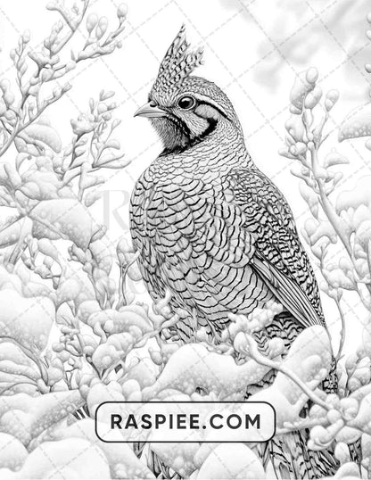 80 Winter Birds Adult Coloring Pages