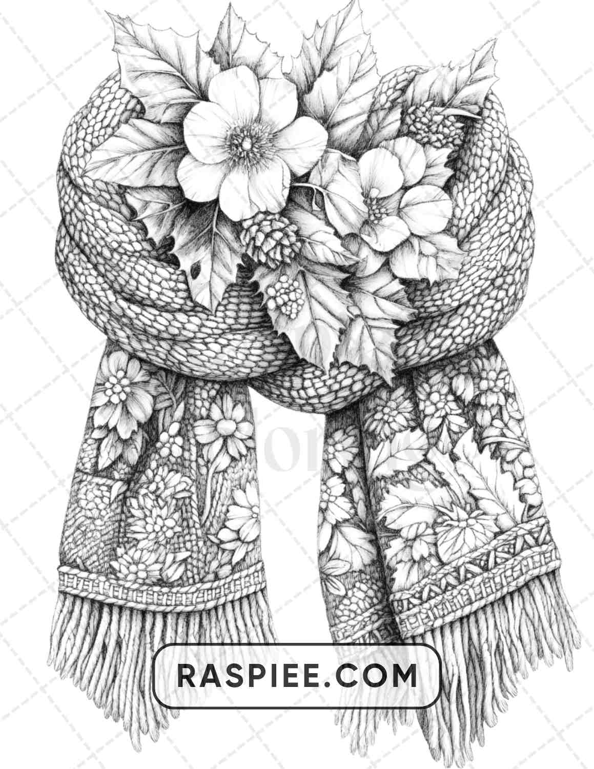 77 Winter Flowers Adult Coloring Pages