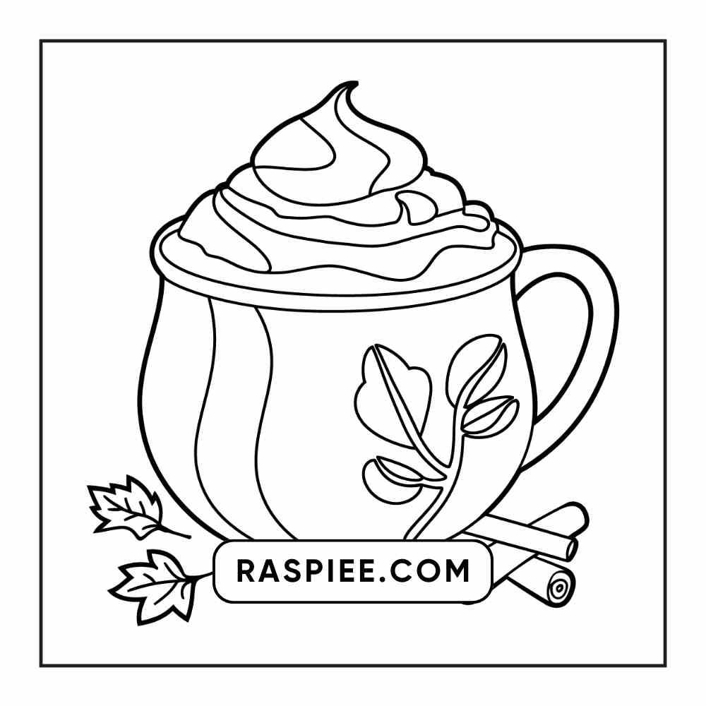 76 Bold and Easy Fall Vibes Coloring Pages Printable PDF Instant Download - RASPIEE