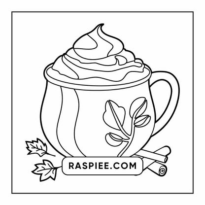 76 Bold and Easy Fall Vibes Coloring Pages Printable PDF Instant Download - RASPIEE