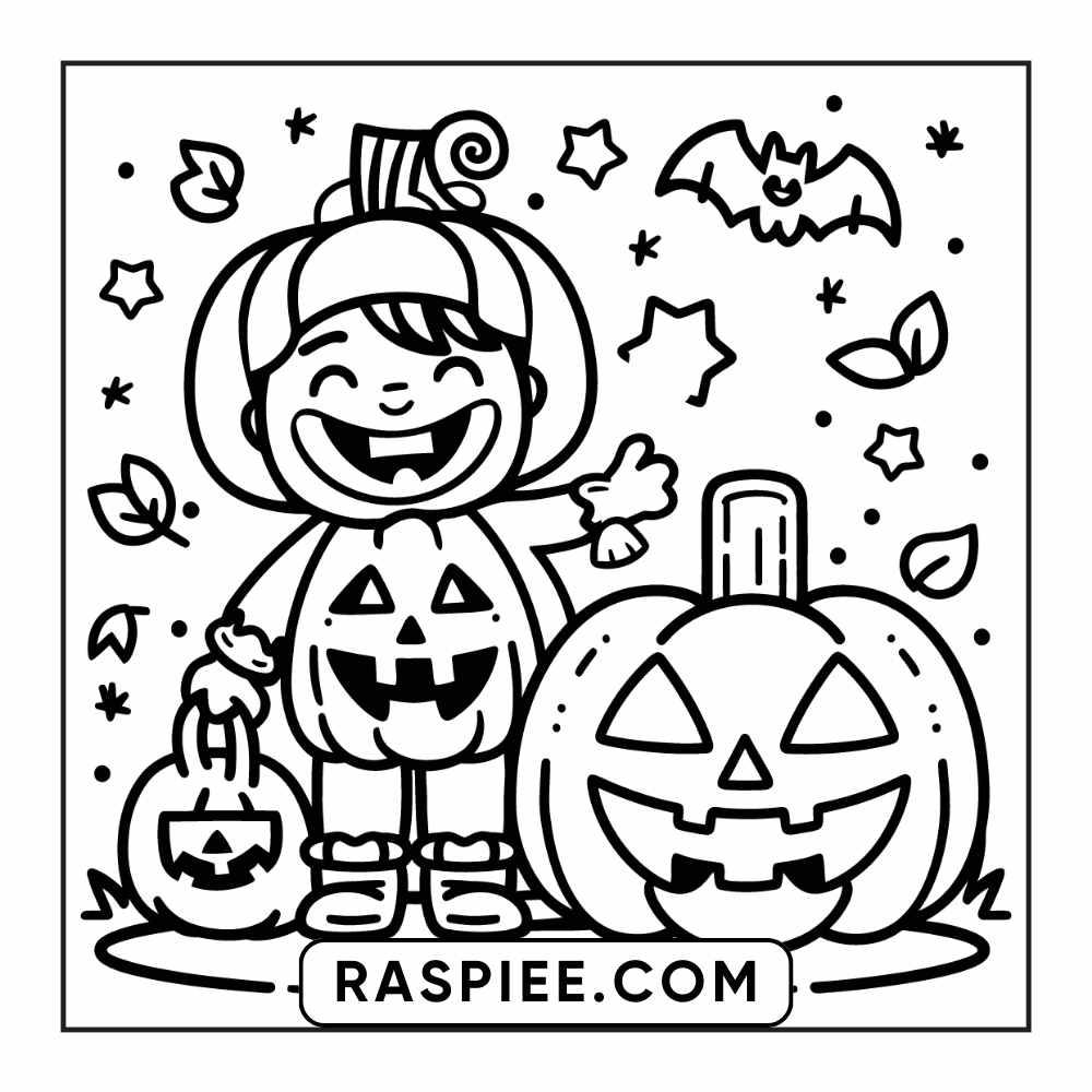 84 Cozy Halloween Bold & Easy Coloring Pages Printable PDF Instant Download - RASPIEE