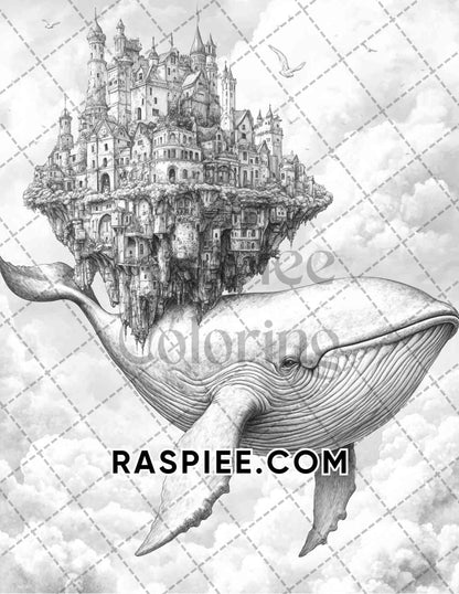 Surreal World Adult Coloring Pages Printable PDF Instant Download