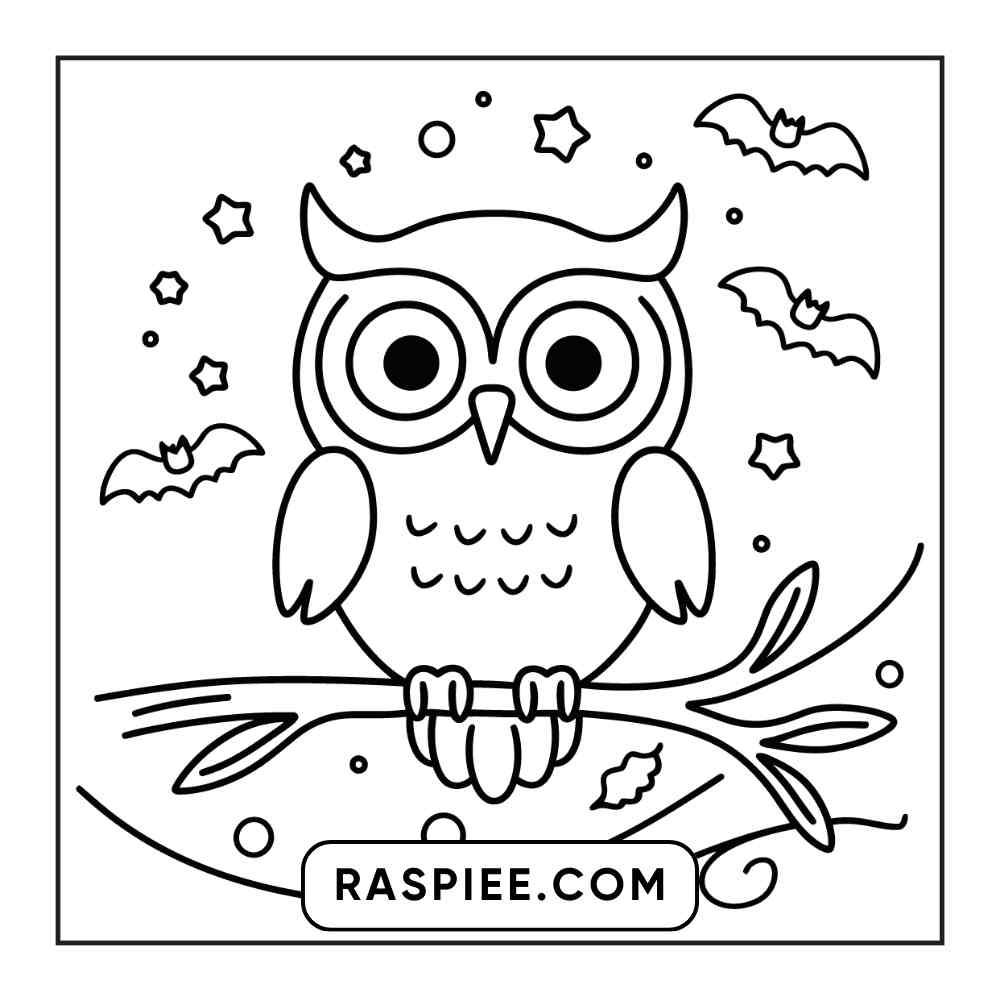 100 Bold and Easy Cute Halloween Coloring Pages Printable PDF Instant Download - RASPIEE