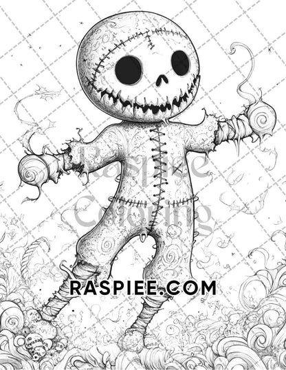 Spooky Desserts Halloween Adult Coloring Pages Printable PDF