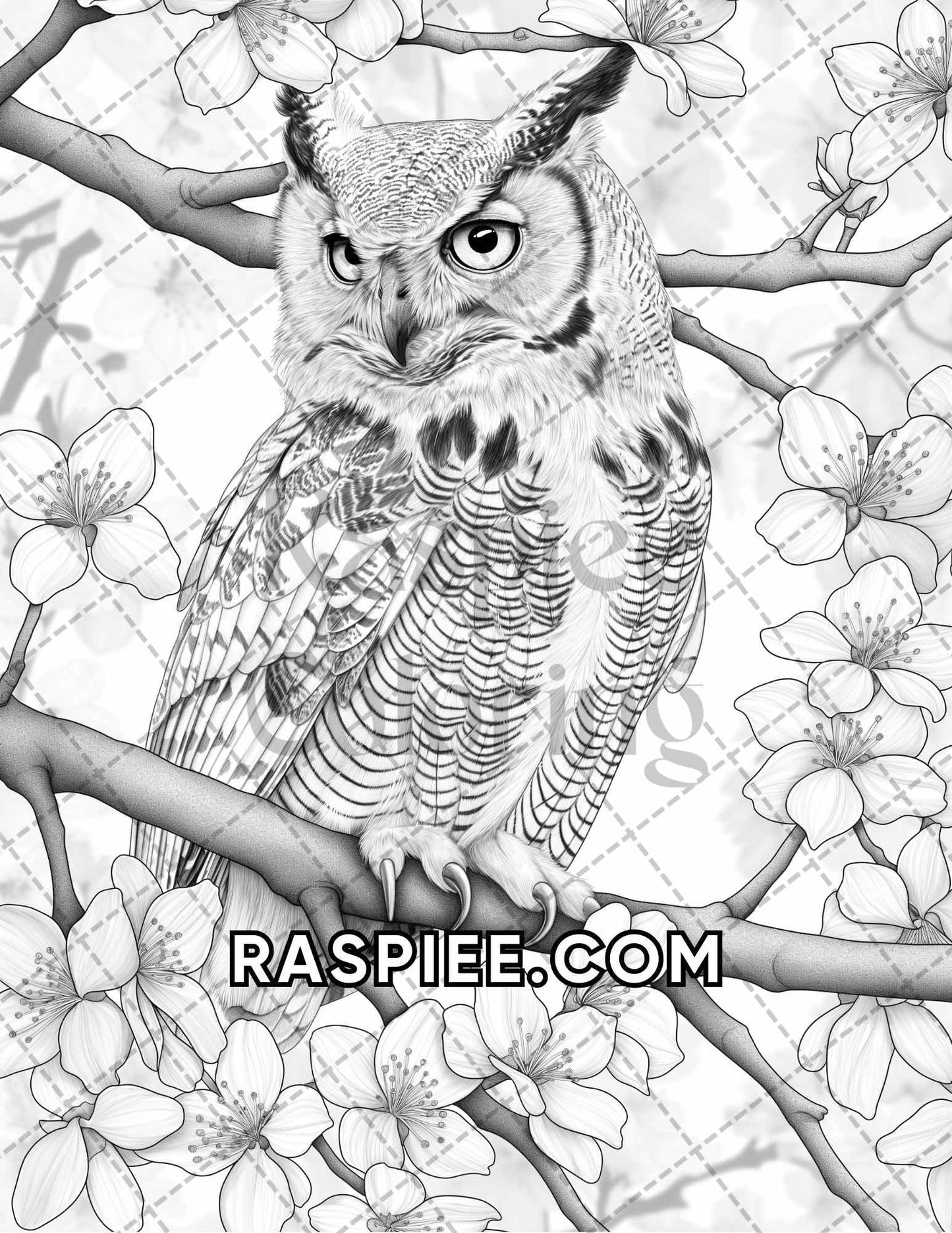 75 Animals in Flowers Grayscale Adult Coloring Pages Printable PDF Instant Download - RASPIEE