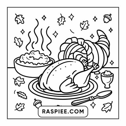 114 Cozy Autumn Bold & Easy Coloring Pages PDF Printable Instant Download - RASPIEE