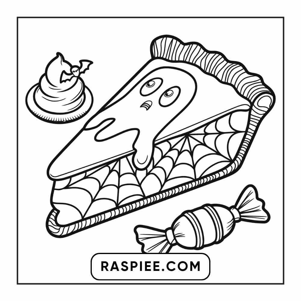 100 Bold Easy Spooky Food & Drinks Coloring Pages Printable PDF Instant Download - RASPIEE