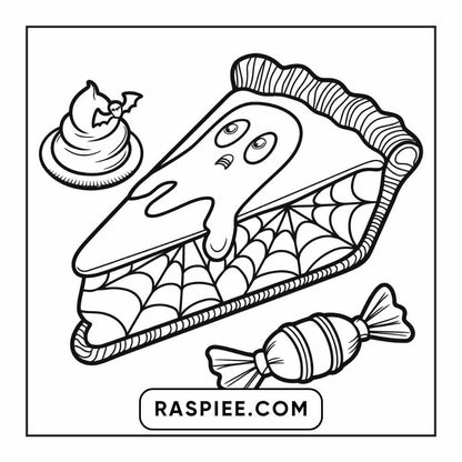 100 Bold Easy Spooky Food & Drinks Coloring Pages Printable PDF Instant Download - RASPIEE