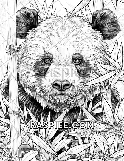 75 Animals in Flowers Grayscale Adult Coloring Pages Printable PDF Instant Download - RASPIEE