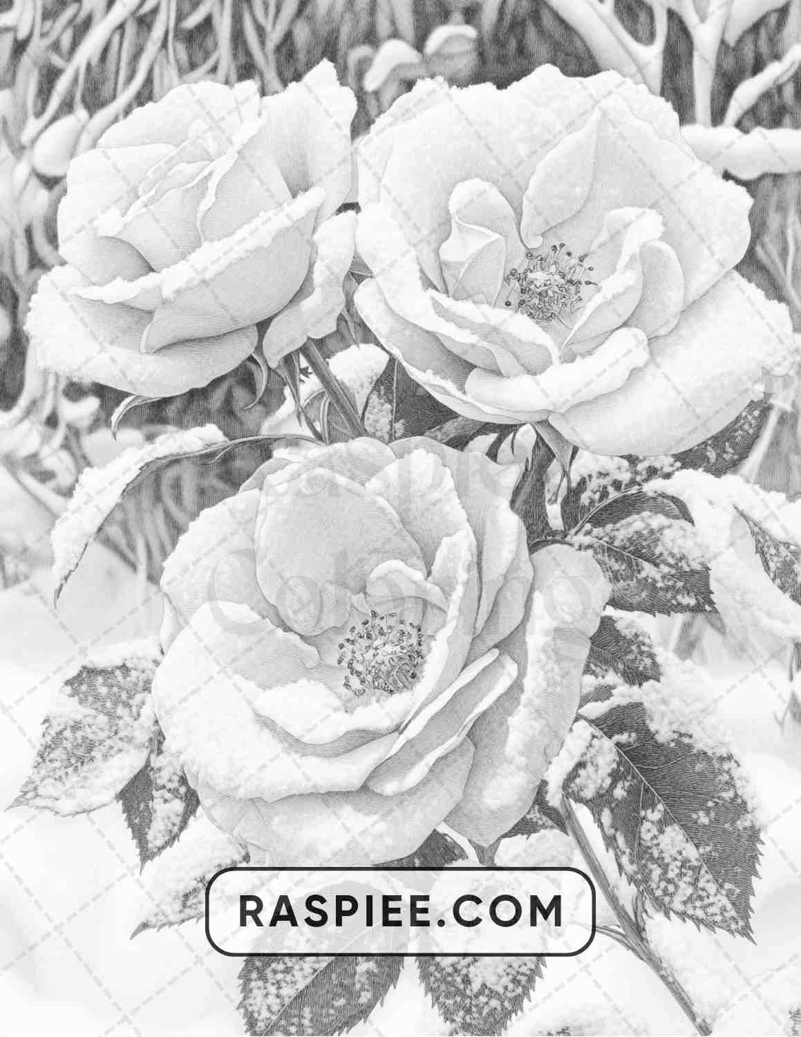 77 Winter Flowers Adult Coloring Pages