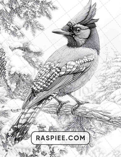 80 Winter Birds Adult Coloring Pages