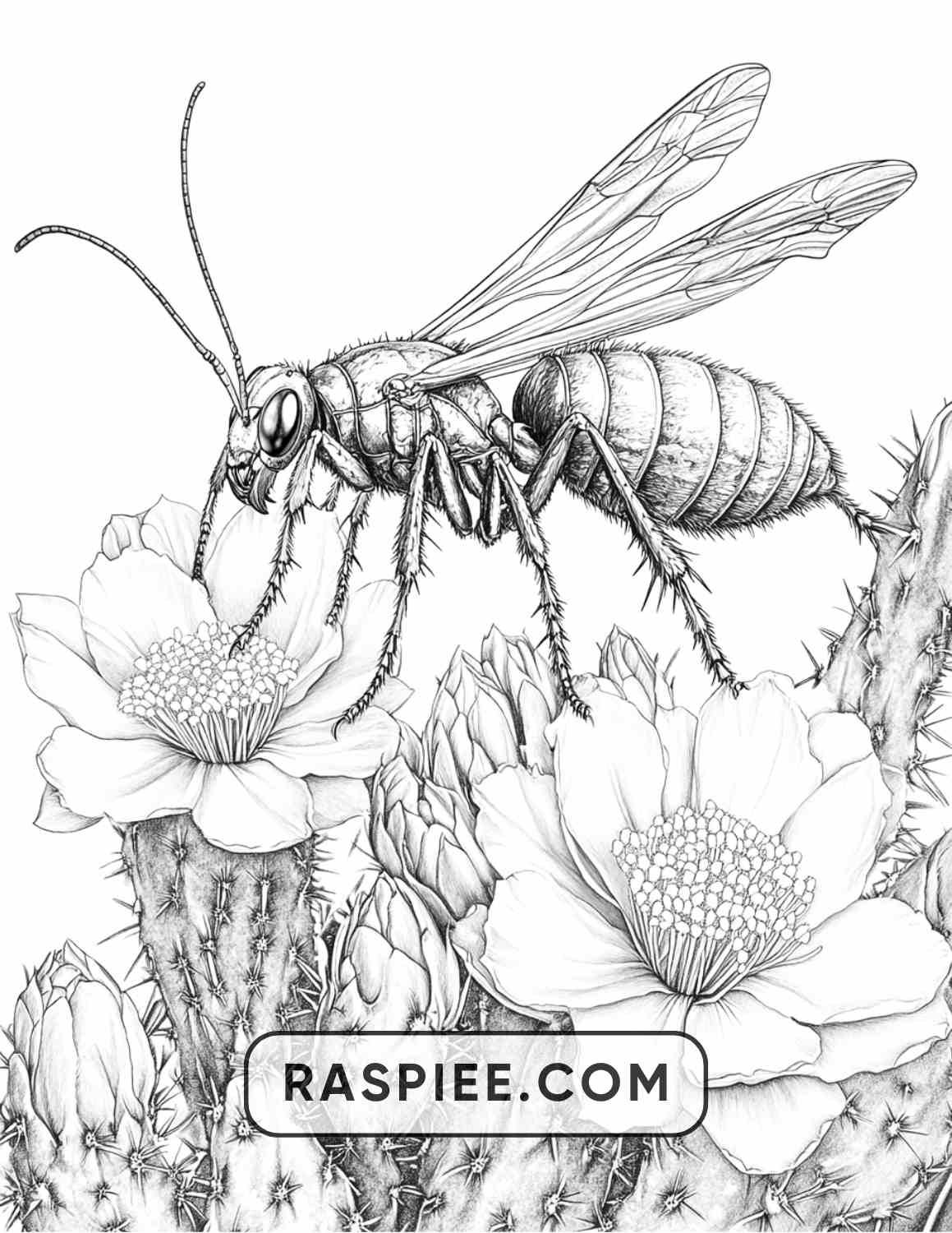 Insects and Flowers Adult Coloring Pages - RASPIEE