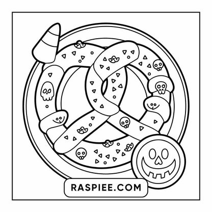 100 Bold Easy Spooky Food & Drinks Coloring Pages Printable PDF Instant Download - RASPIEE