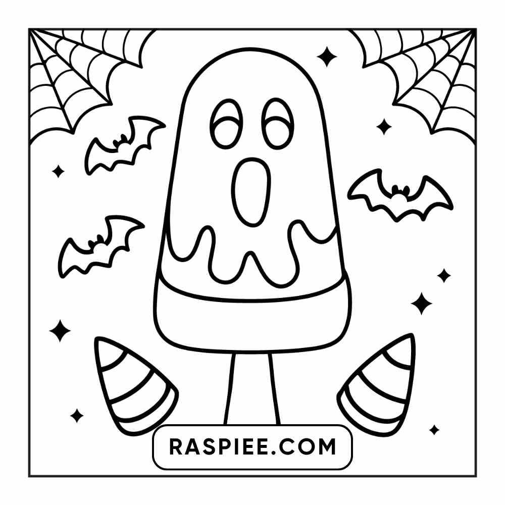 100 Bold Easy Spooky Food & Drinks Coloring Pages Printable PDF Instant Download - RASPIEE