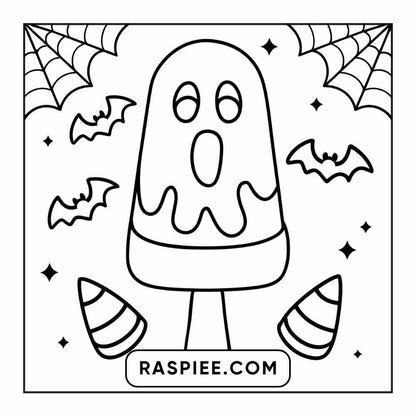 100 Bold Easy Spooky Food & Drinks Coloring Pages Printable PDF Instant Download - RASPIEE