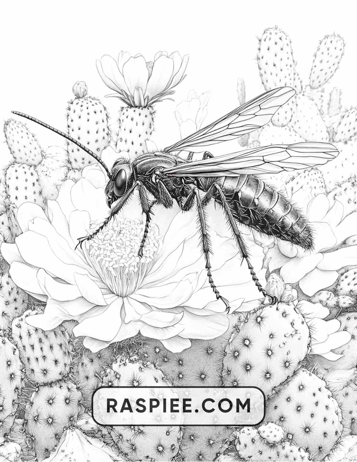 Insects and Flowers Adult Coloring Pages - RASPIEE