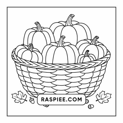 76 Bold and Easy Fall Vibes Coloring Pages Printable PDF Instant Download - RASPIEE