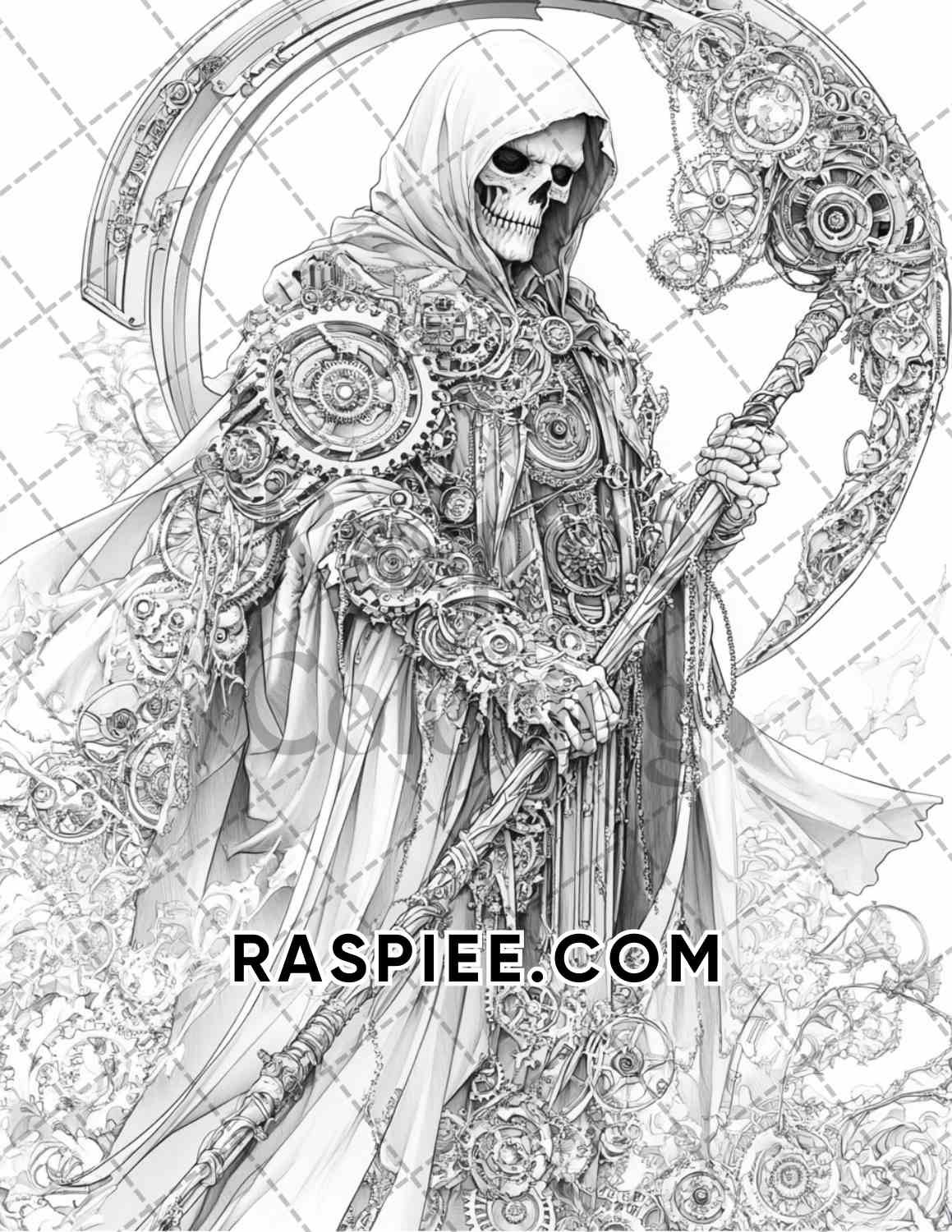 Steampunk Halloween Adult Coloring Pages Printable PDF Instant Download