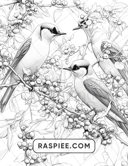 80 Winter Birds Adult Coloring Pages