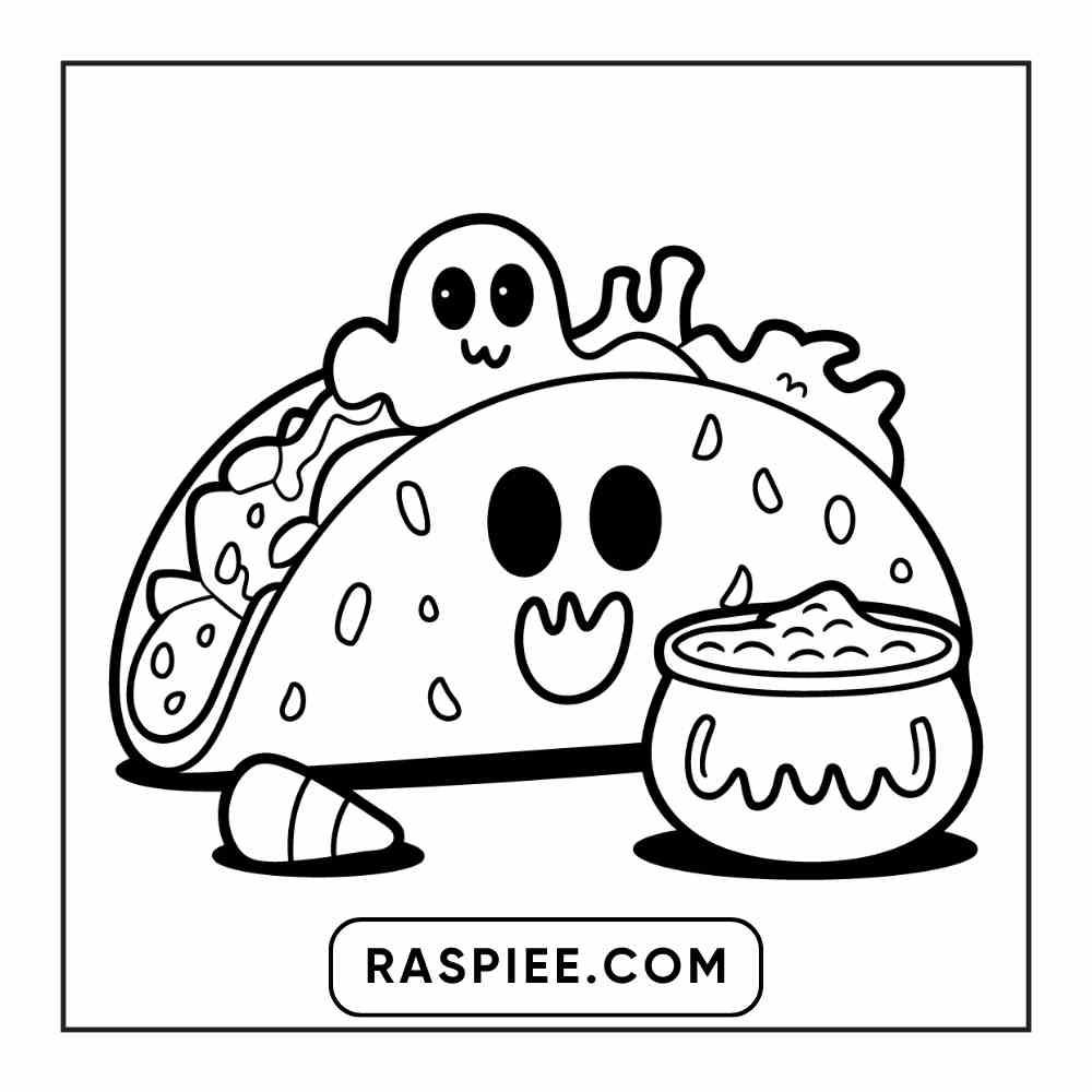 100 Bold Easy Spooky Food & Drinks Coloring Pages Printable PDF Instant Download - RASPIEE