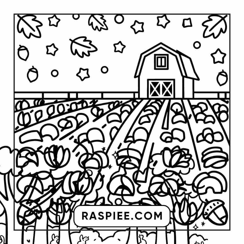 114 Cozy Autumn Bold & Easy Coloring Pages PDF Printable Instant Download - RASPIEE