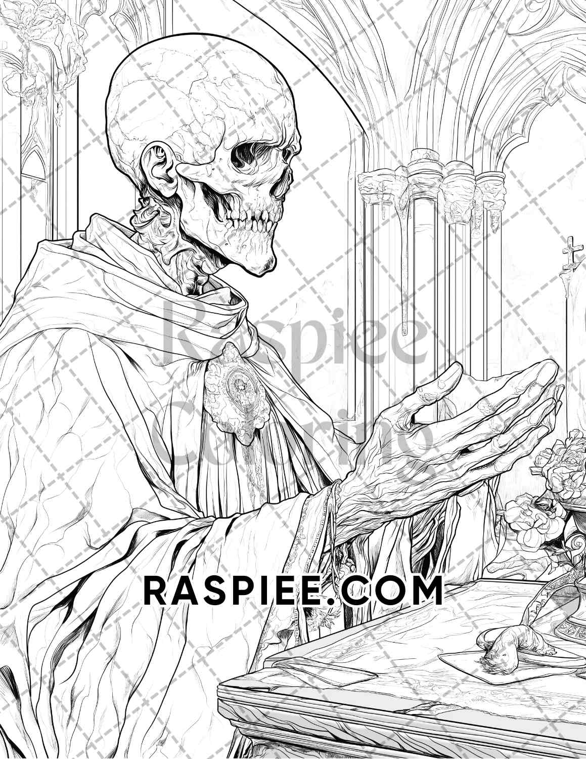 Scary Zombies Halloween Adult Coloring Pages Printable PDF Instant Download