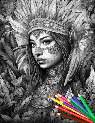 30 Native American Girls Printable Coloring Pages for Adult, Native Am ...