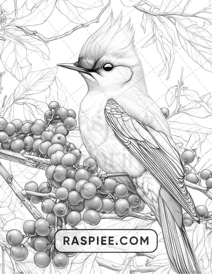 80 Winter Birds Adult Coloring Pages