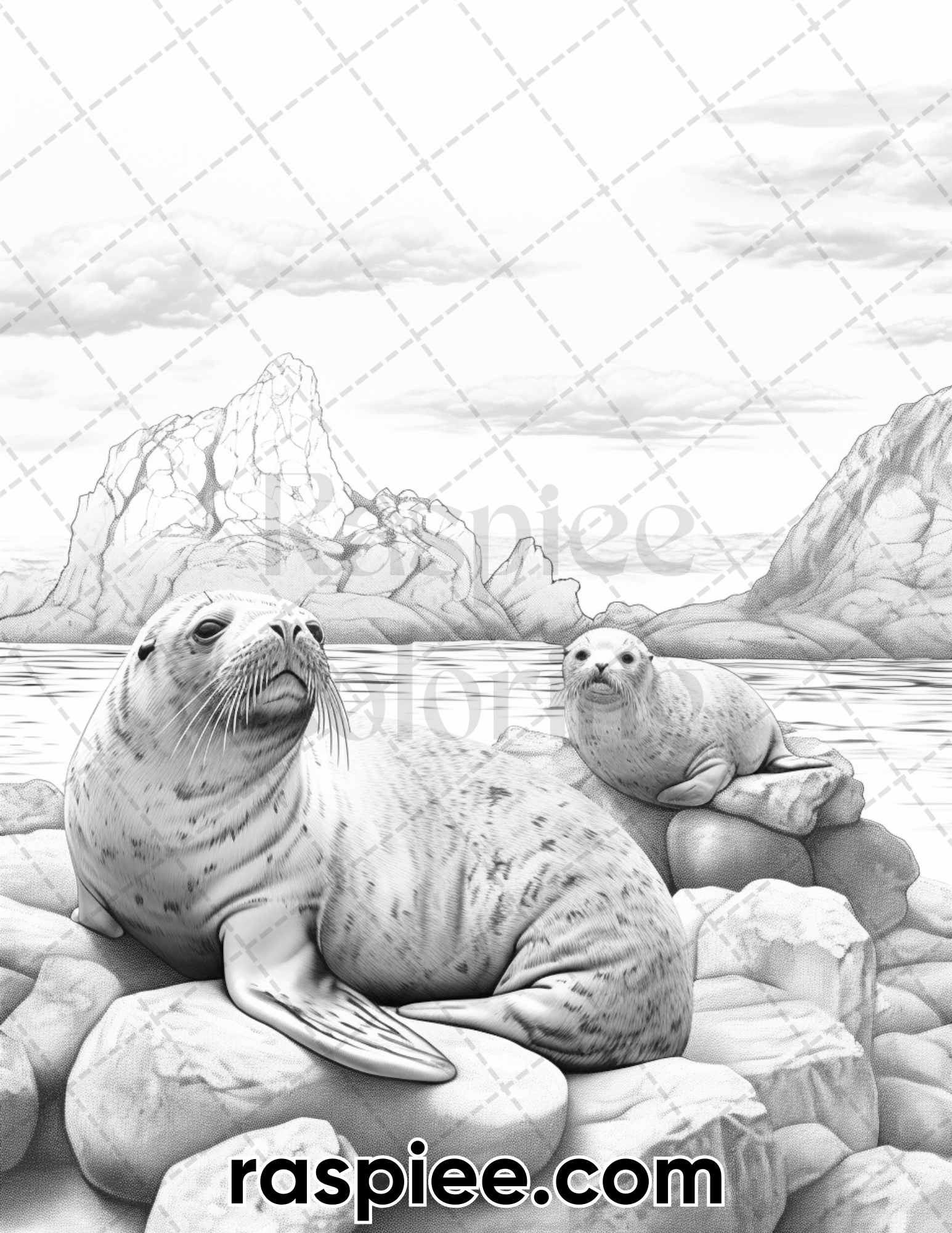 Relaxing Animal Coloring, Snowy Landscape Coloring Pages, Wildlife Coloring Pages, Winter Coloring Pages, Animals Coloring Pages, Animals Coloring Book Printable, Animal Coloring Sheets