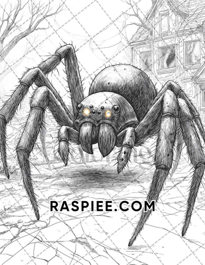 Horror Animals Halloween Adult Coloring Pages Printable PDF Instant Download