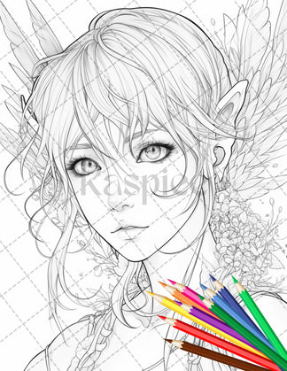 32 Anime Fairy Girl Printable Coloring Pages for Adults, Cute Fairy Gr ...