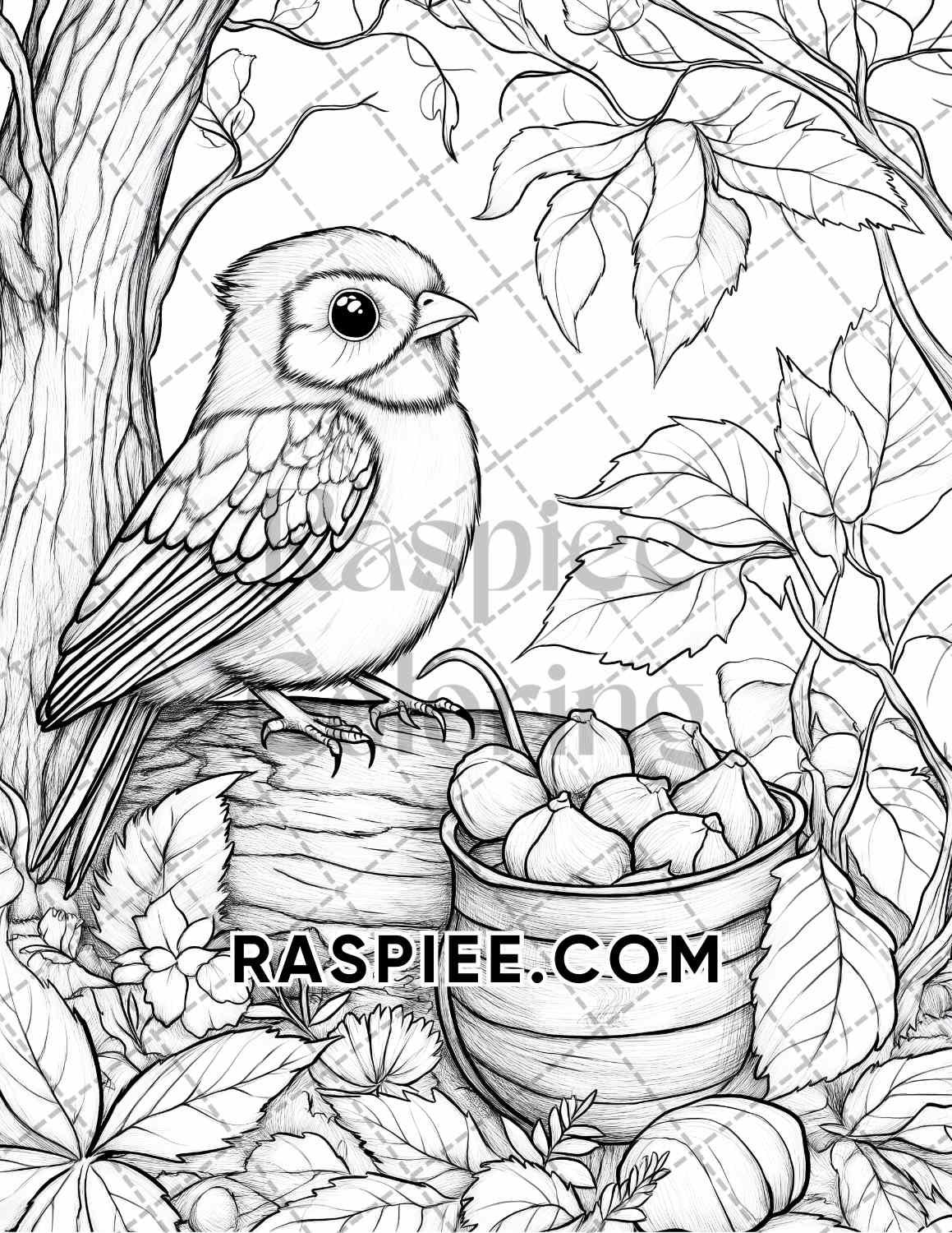 Autumn Charm Adult Coloring Pages Printable PDF Instant Download - RASPIEE