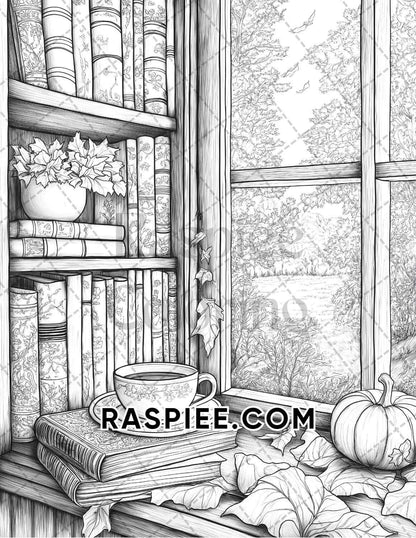 Hello Autumn Adult Coloring Pages Printable PDF Instant Download